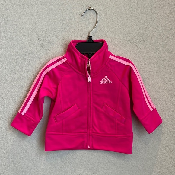 adidas Other - Adidas Pink Embroidered Track Jacket Size 3 Months